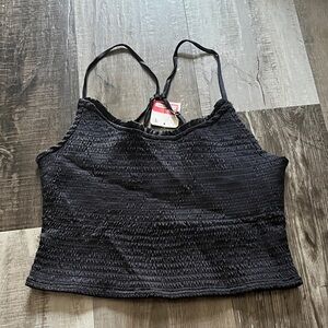 Black Smocked Women's Top